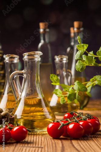 Composition of olive oils in bottles