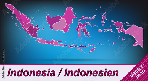 Grenzkarte von Indonesien mit Grenzen in Violett