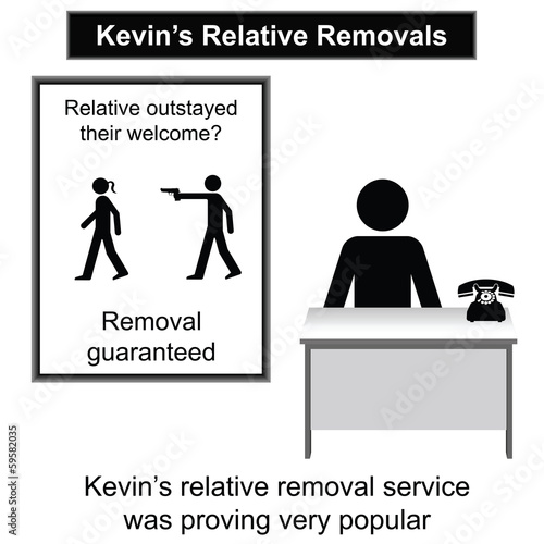 Kevin relative removal service cartoon