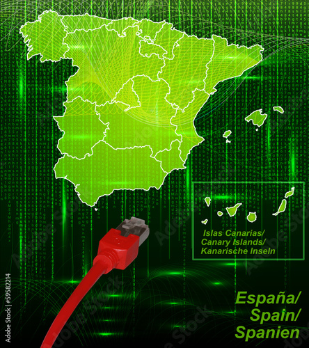 Spanien mit Grenzen im neuen Netzwerkdesign