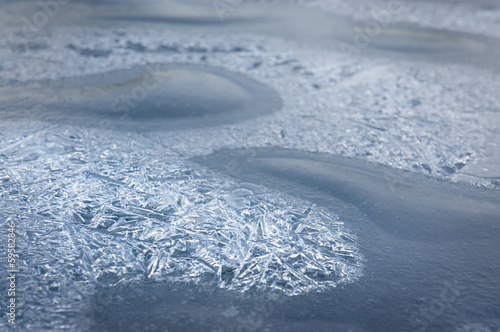 Ice crystals  in frozen lake © Pink Badger