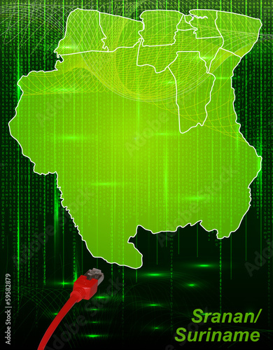 Suriname mit Grenzen im neuen Netzwerkdesign