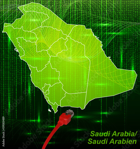 Saudi-Arabien mit Grenzen im Netzwerkdesign