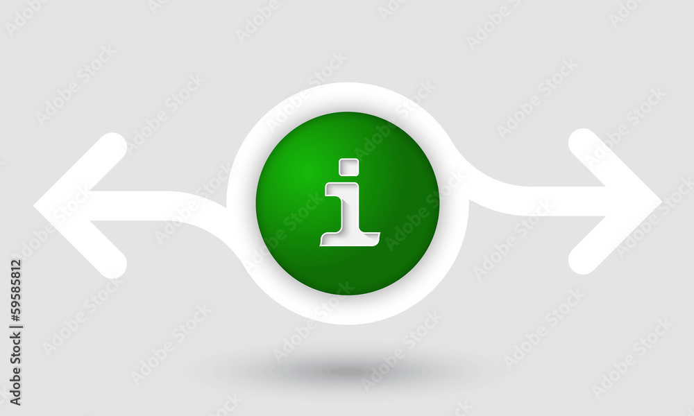 abstract frame with two arrows and info mark