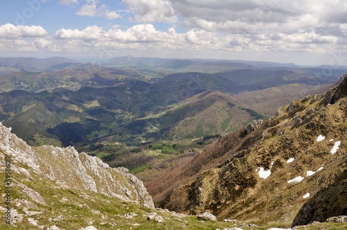 Panoramic view from Aizkorri range, Basque Country (Spain)