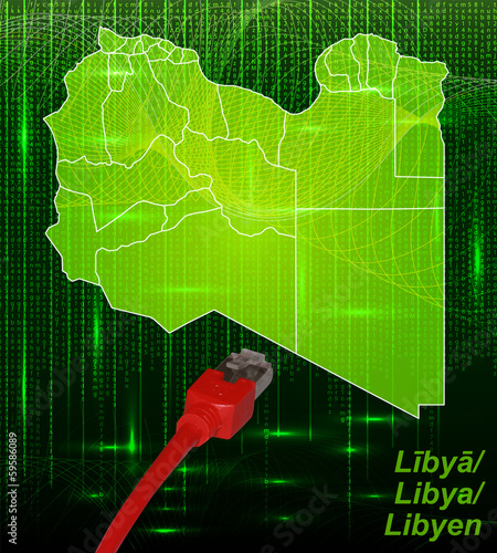 Libyen mit Grenzen in dem neuen Netzwerkdesign