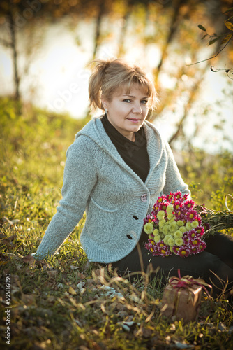 girl with a bouquet photo