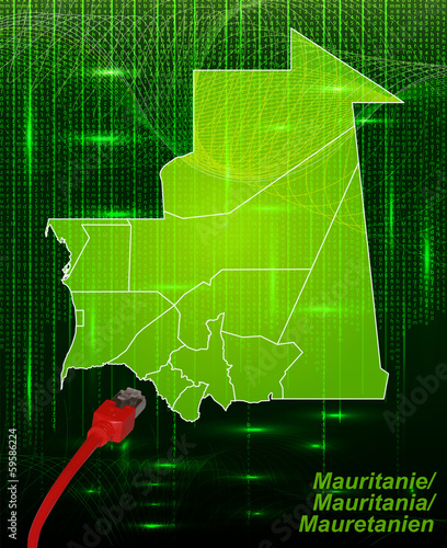 Mauretanien mit Grenzen im neuen Netzwerkdesign