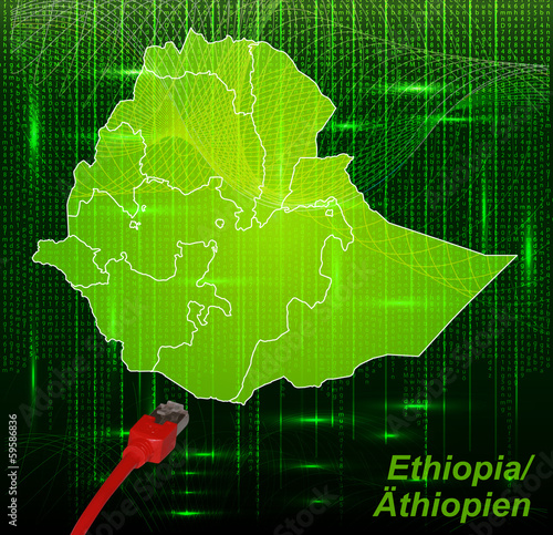 Aethiopien mit Grenzen im neuen Netzwerkdesign