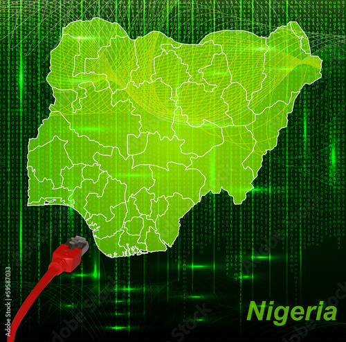 Nigeria mit Grenzen in dem neuen Netzwerkdesign