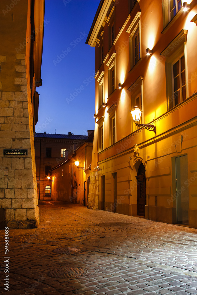 Fototapeta premium Kazimierz, former jewish quarter of Krakow: Jozefa Street, PL