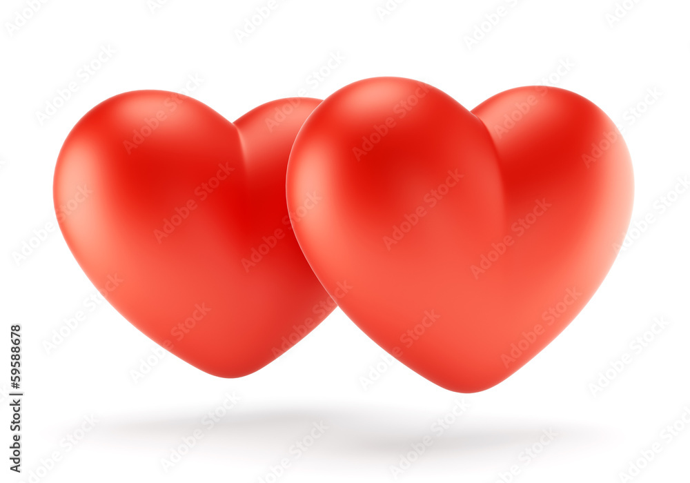 Two red hearts illustration Two red hearts illustration