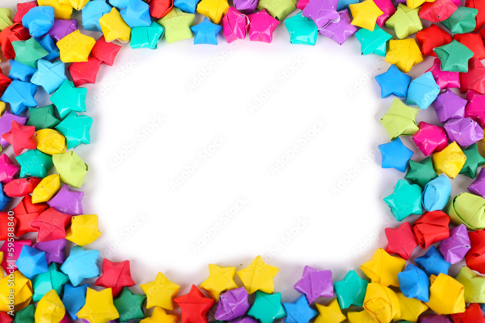 Paper stars with dreams on white background Paper stars with dreams on white background