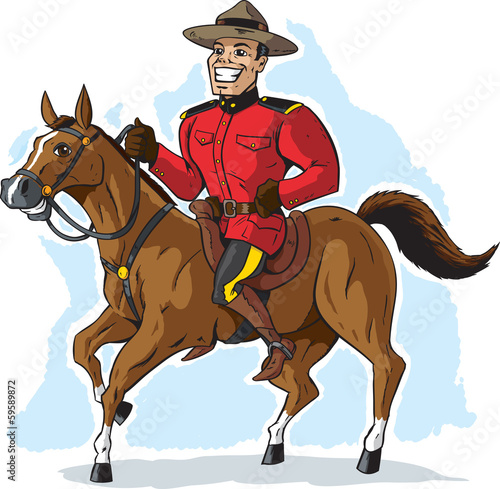 Mountie on horse photo
