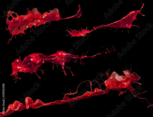 red liquid paint splash collection