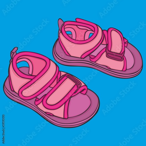 vector Illustration of a pair of girl shoes