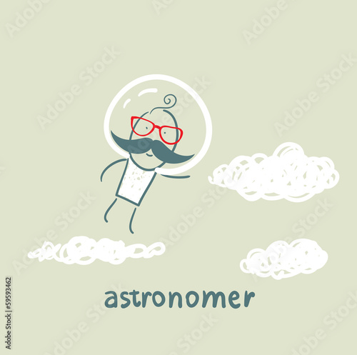 astronomer flies in the stars