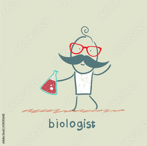 biologist holding a test tube