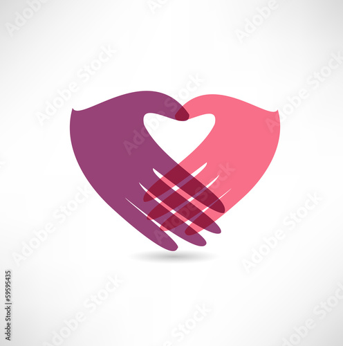 Hands in the form of heart