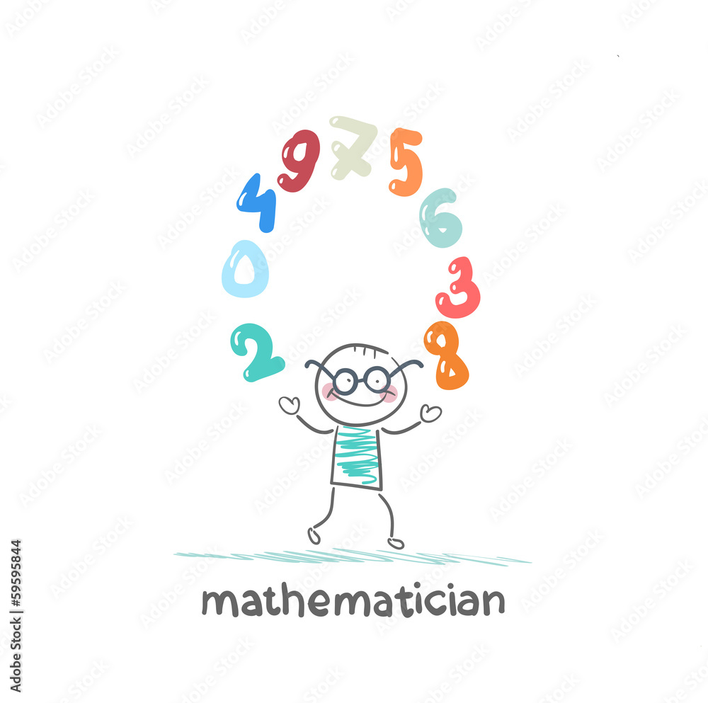 mathematician juggles figures