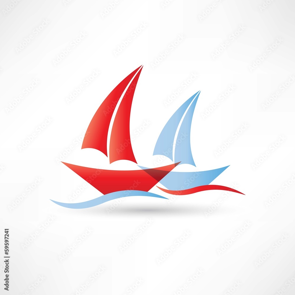 sailboats in the sea icon