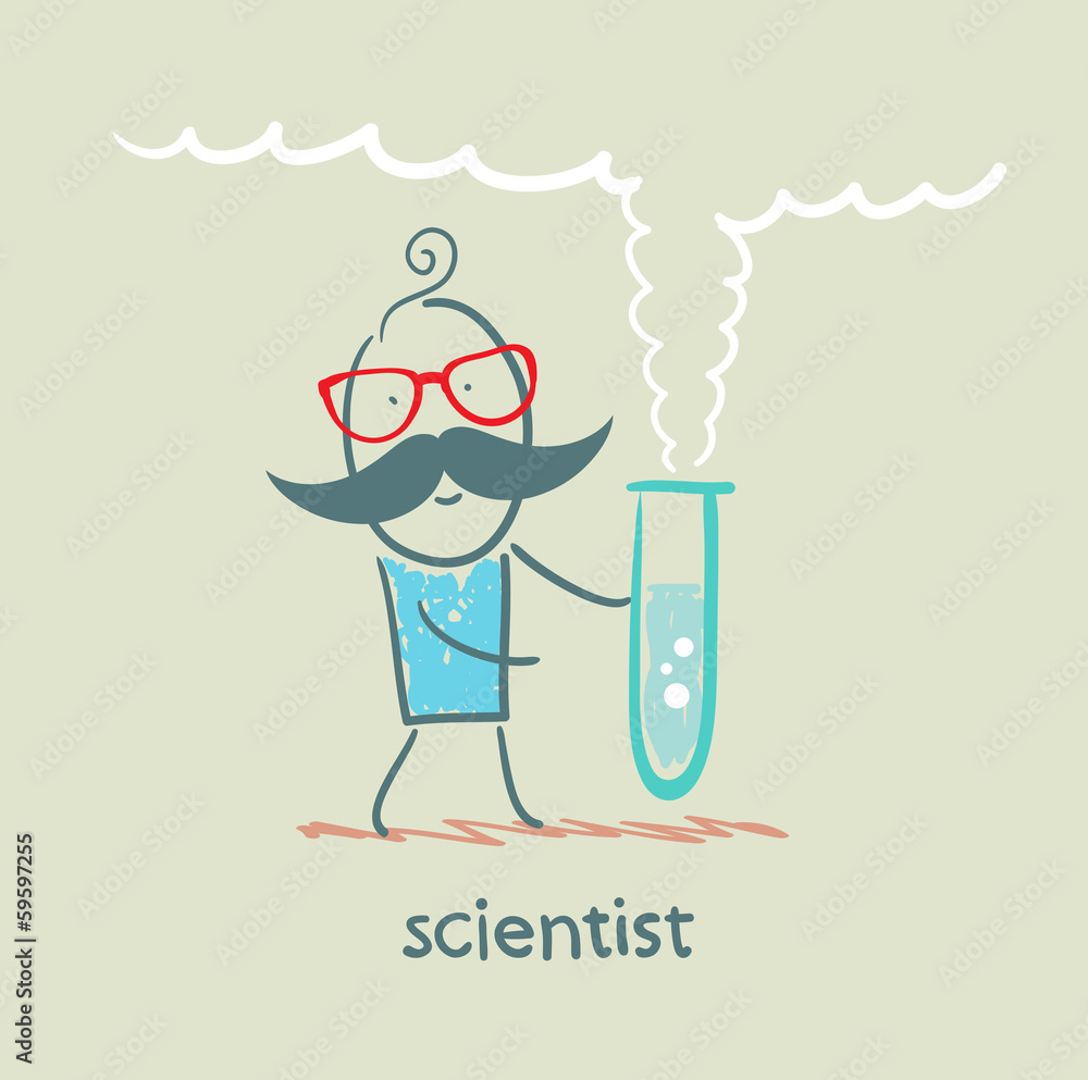 scientist with test tube scientist with test tube