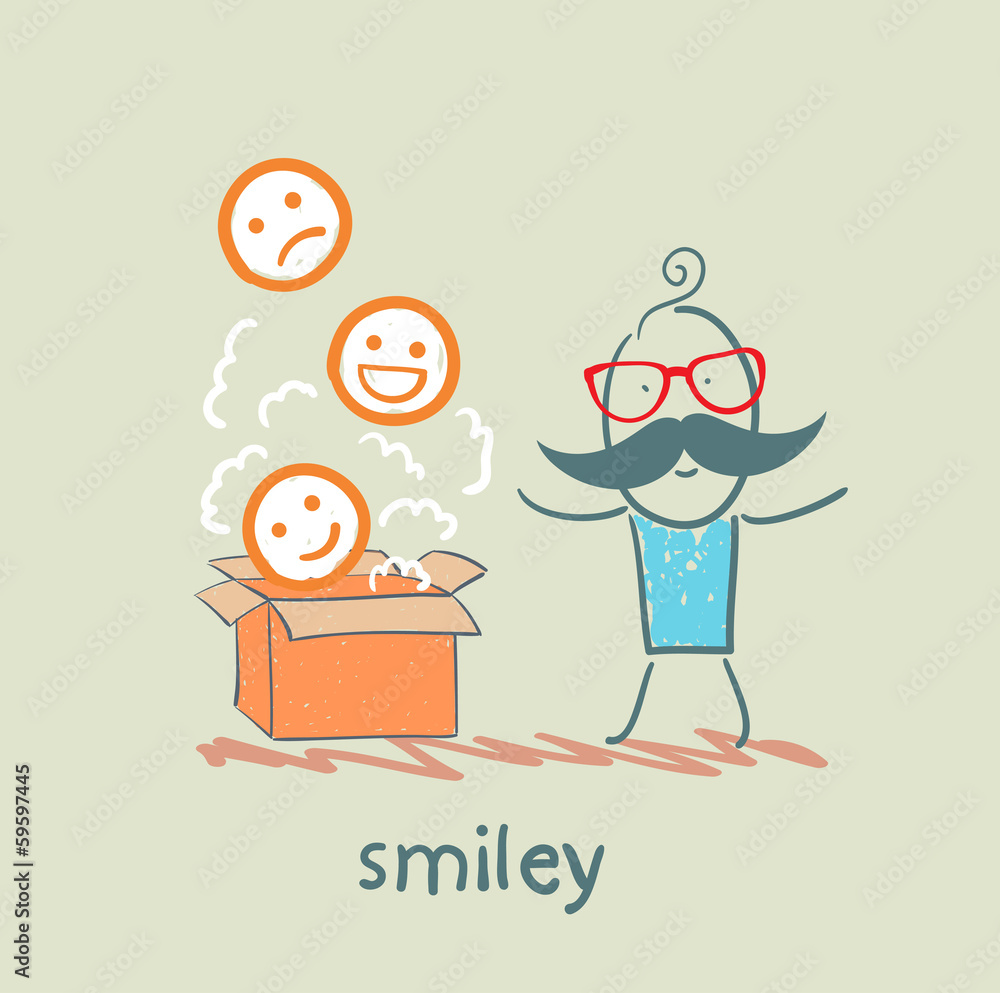 man opened the box with smiles man opened the box with smiles