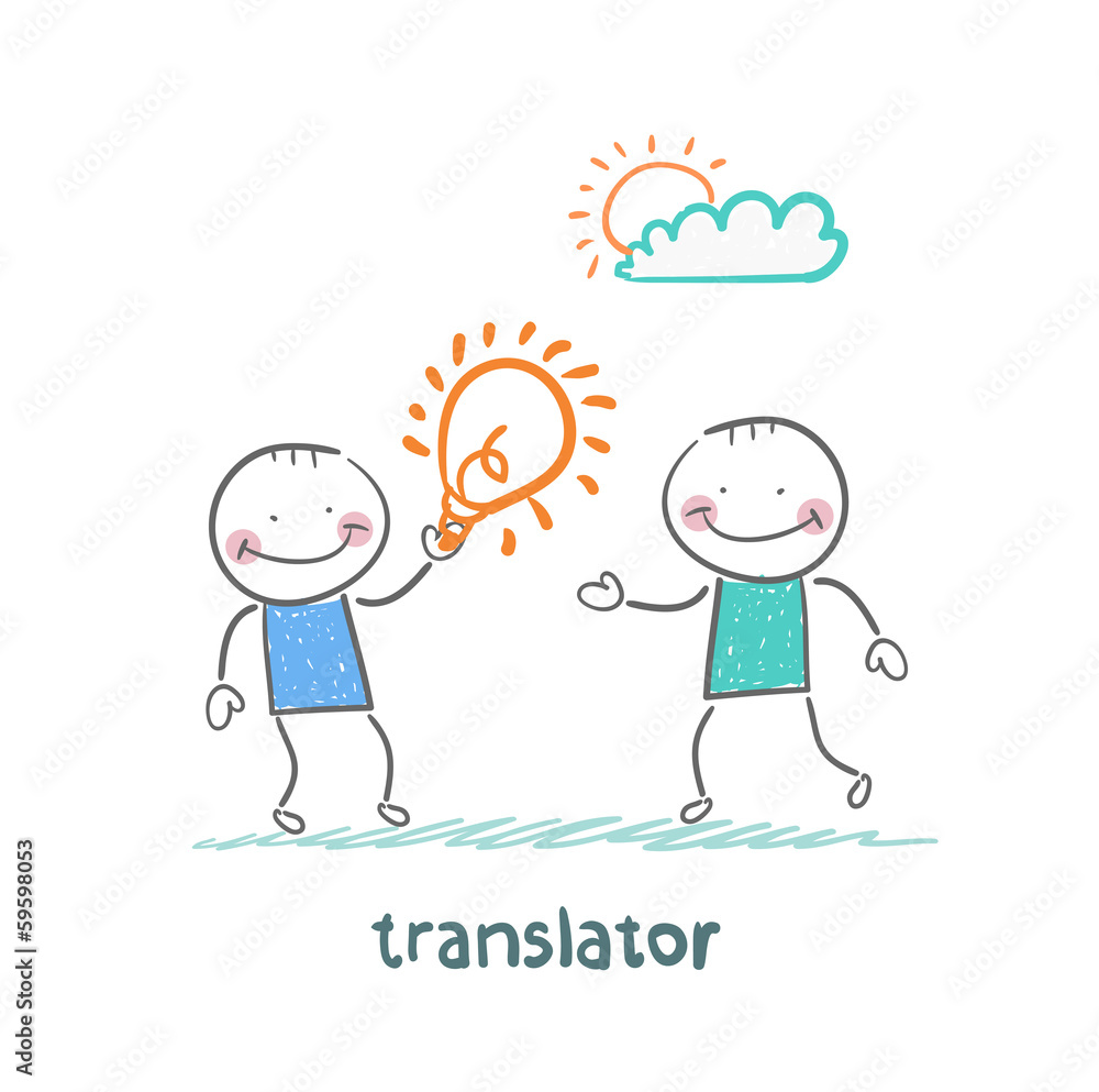 translator gives an idea man translator gives an idea man