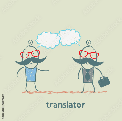 translator speaks with a businessman