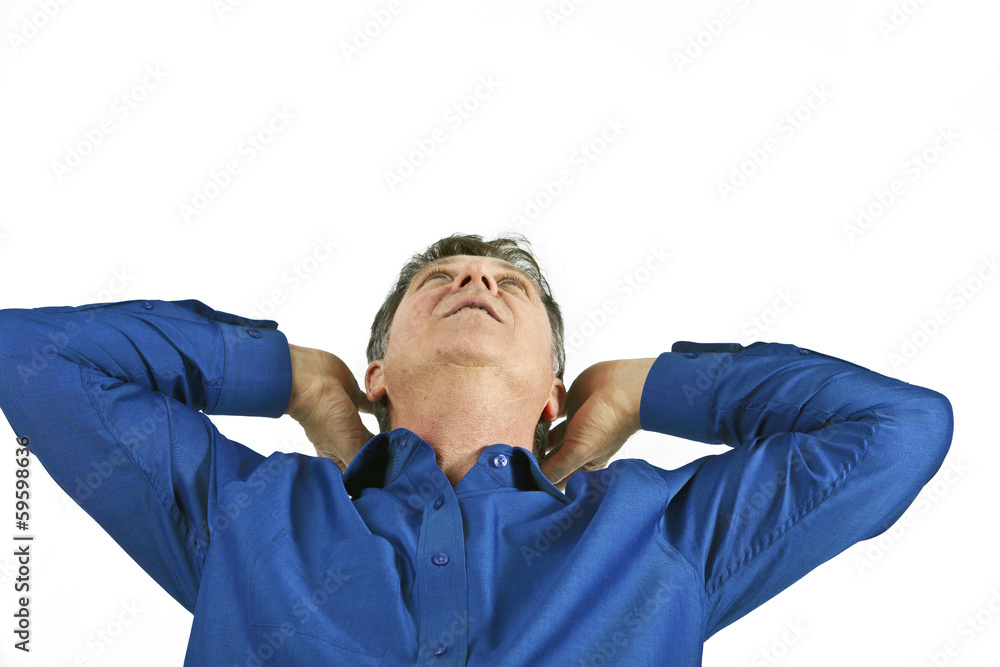man in shirt has problems and shows it with his hands man in shirt has problems and shows it with his hands