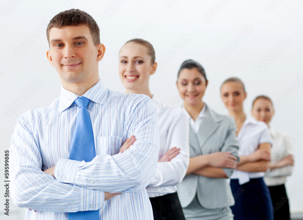 Group of business people standing in row Group of business people standing in row