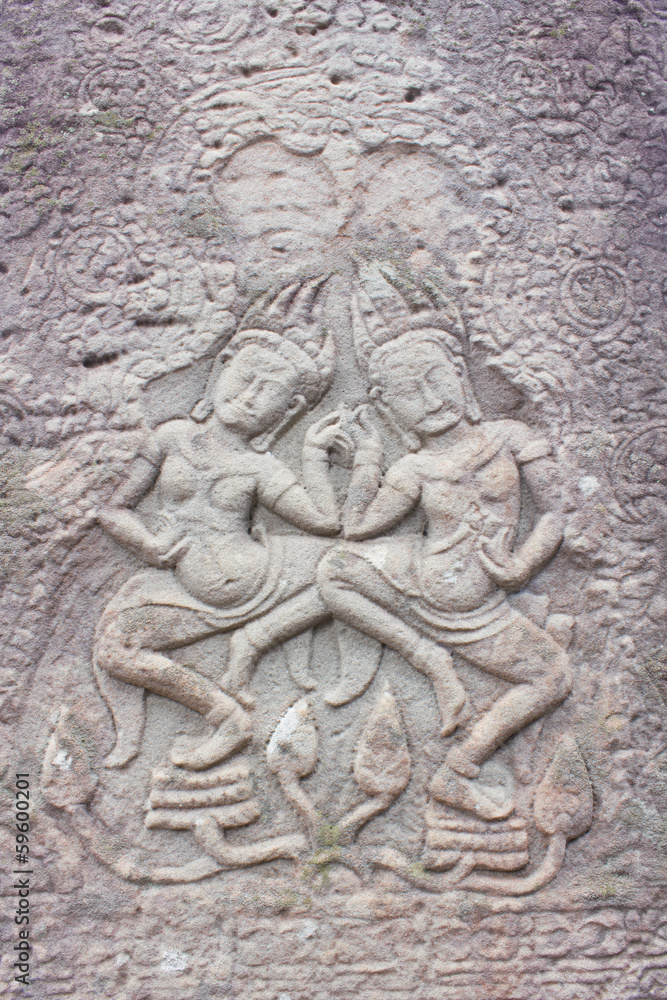 apsara on the wall of Angkor Wat