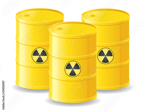yellow barrels of radioactive waste vector illustration