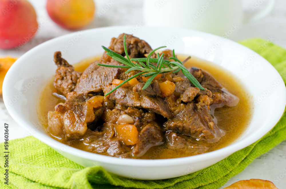 Lamb stew with apricots Stock Photo Adobe Stock