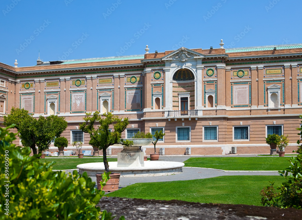 View on  Vatican Museum in Rome, Italy..