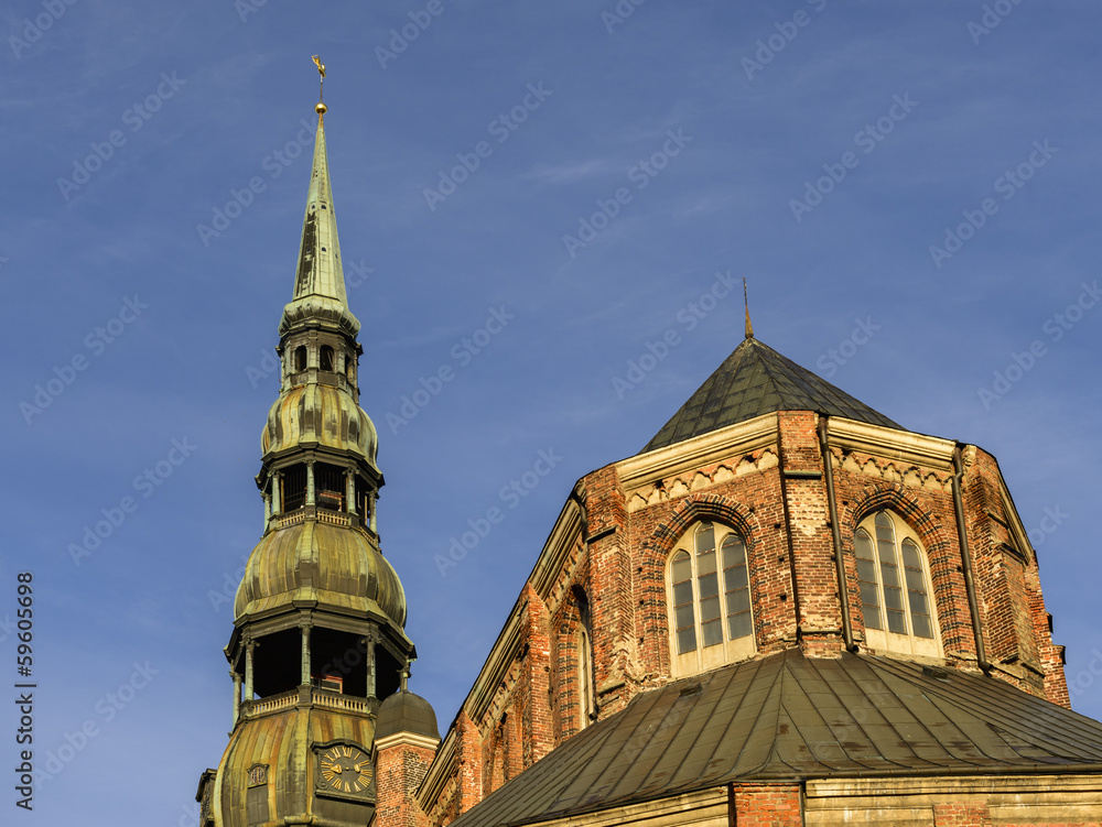 Fototapeta premium View on St.Peter's Cathedral, Riga, Latvia