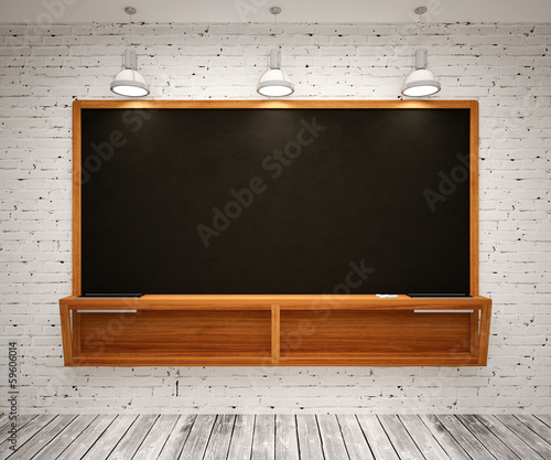 Obraz na plátne Blank Black School Chalk Board