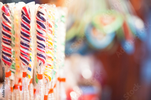 Candy sticks at German Christmas market © adogslifephoto