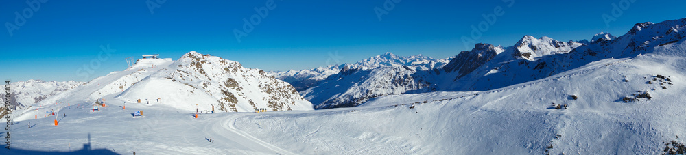 Meribel and Mont Blanc panorama
