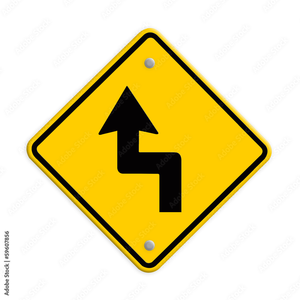 Curves Ahead traffic sign ,Part of a series. Curves Ahead traffic sign ,Part of a series.