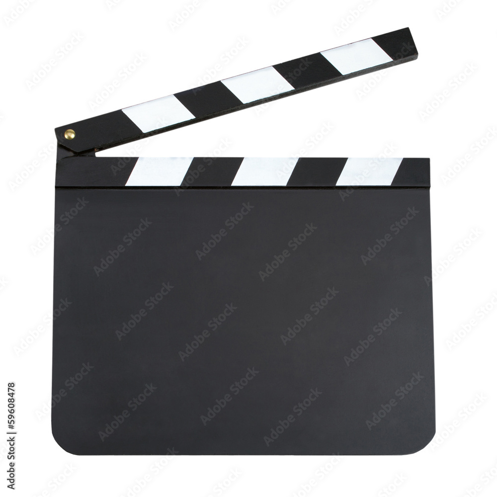 Blank movie production clapper board with copy space isolated