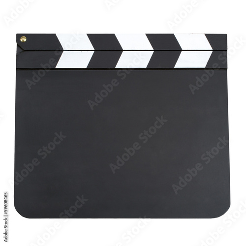 Blank movie production clapper board with copy space isolated