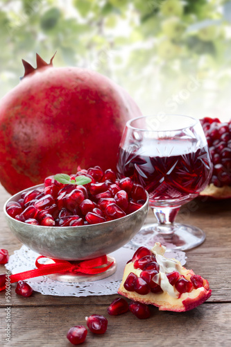 pomegranate and its parts and juice