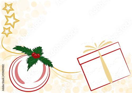 pallina stilizzata agrifoglio e regalo