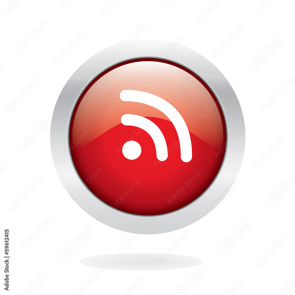 Wifi signal glossy button with white background Wifi signal glossy button with white background