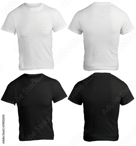 Men's Blank Black and White Shirt Template