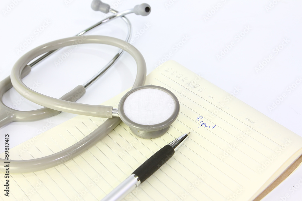 Stethoscope and meadical notebook for doctor Stethoscope and meadical notebook for doctor