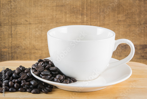 coffee beans in white cup
