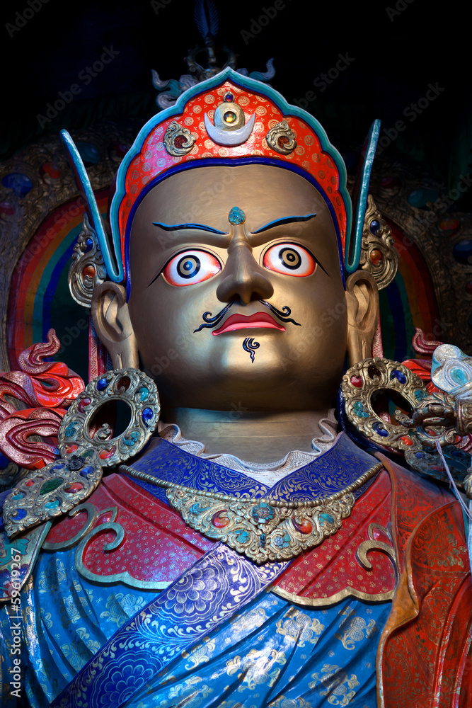 Statue of Guru Padmasabhava at Hemis Gompa in Leh, India