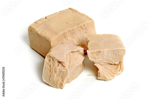 Baker's yeast isolated on white background